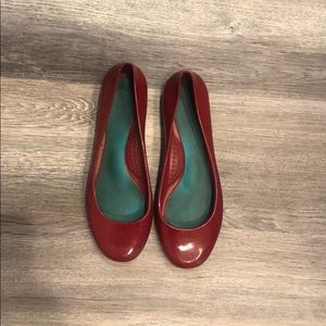 Oka b. Red Ballet Flat Jelly Slippers